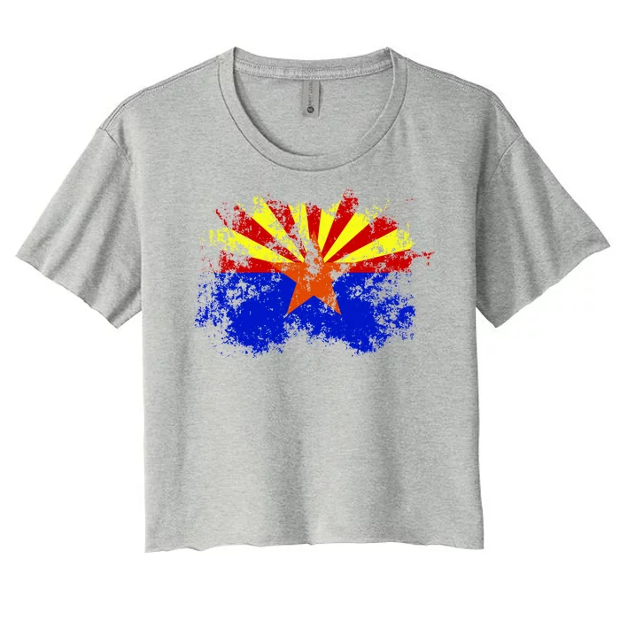 Arizona State Flag Grunge Women's Crop Top Tee