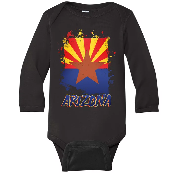 Arizona State Star Flag Baby Long Sleeve Bodysuit