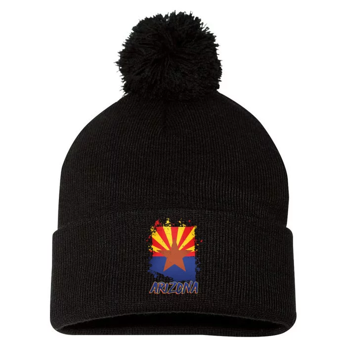 Arizona State Star Flag Pom Pom 12in Knit Beanie