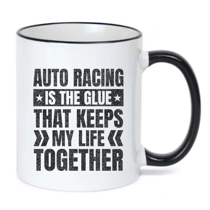 Auto Racing Keeps My Life Together Car Racing Sports Gift Black Color Changing Mug