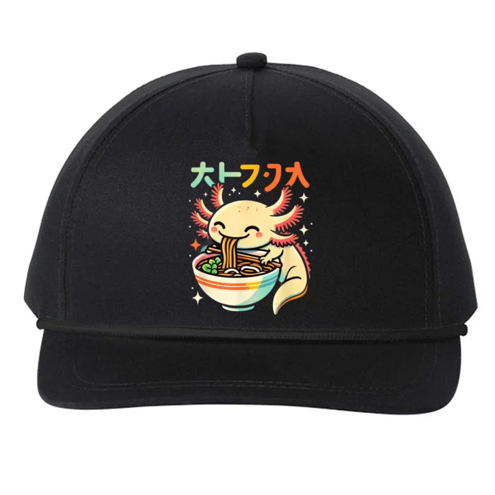 Axolotl Ramen Kawaii Neko Japanese Noodles Aesthetic Snapback Five-Panel Rope Hat