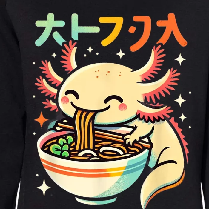 Axolotl Ramen Kawaii Neko Japanese Noodles Aesthetic Womens California Wash Sweatshirt