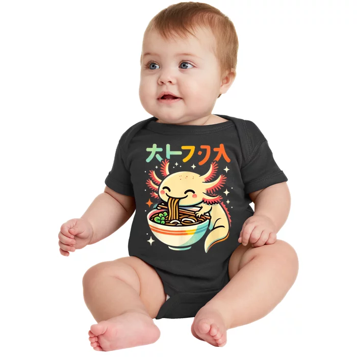 Axolotl Ramen Kawaii Neko Japanese Noodles Aesthetic Baby Bodysuit