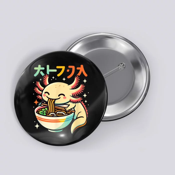 Axolotl Ramen Kawaii Neko Japanese Noodles Aesthetic Button