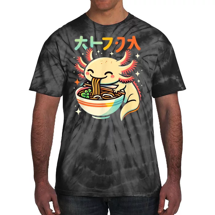 Axolotl Ramen Kawaii Neko Japanese Noodles Aesthetic Tie-Dye T-Shirt