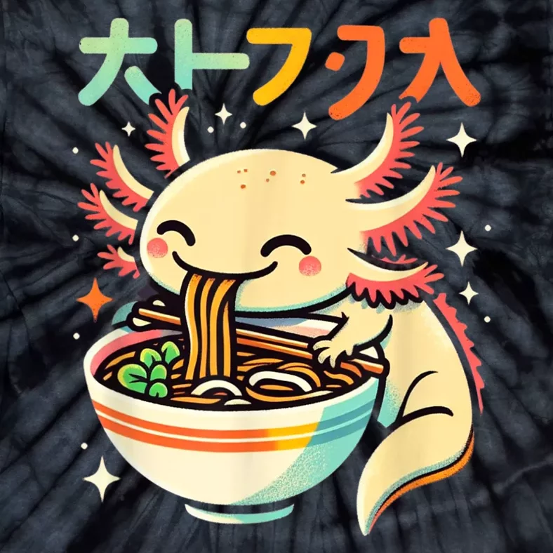 Axolotl Ramen Kawaii Neko Japanese Noodles Aesthetic Tie-Dye T-Shirt