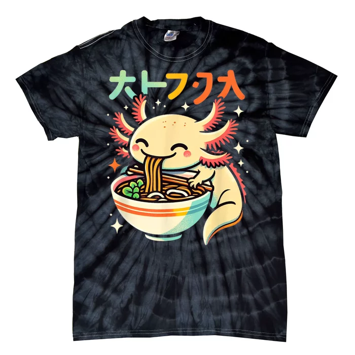 Axolotl Ramen Kawaii Neko Japanese Noodles Aesthetic Tie-Dye T-Shirt