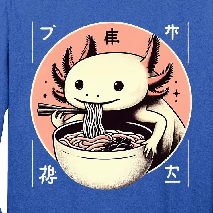 Axolotl Ra Kawaii Neko Japanese Noodles Aesthetic Long Sleeve Shirt