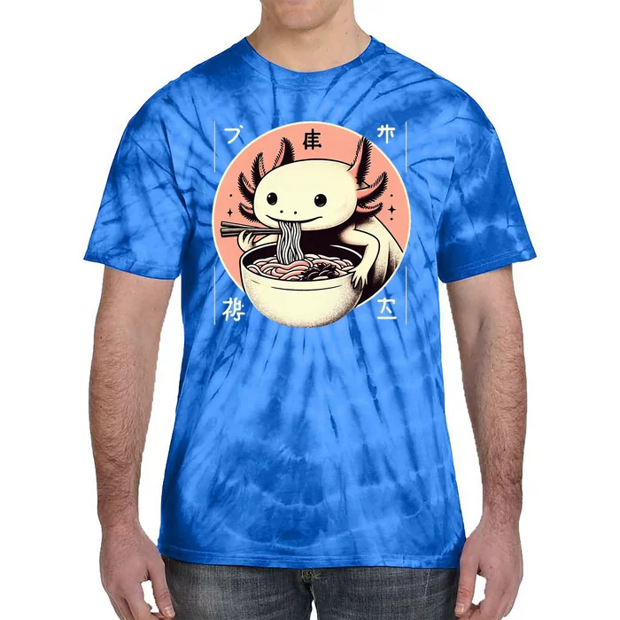 Axolotl Ra Kawaii Neko Japanese Noodles Aesthetic Tie-Dye T-Shirt