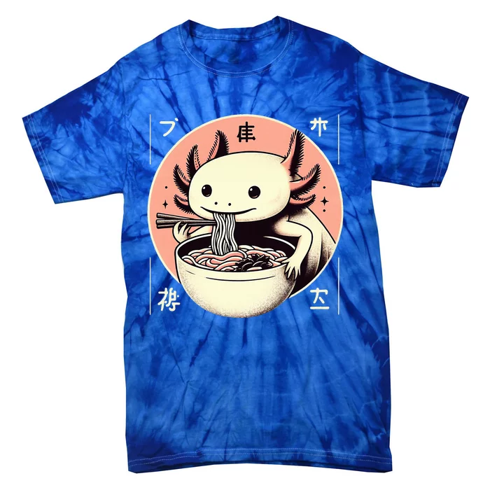 Axolotl Ra Kawaii Neko Japanese Noodles Aesthetic Tie-Dye T-Shirt