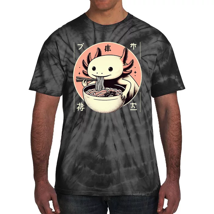 Axolotl Ra Kawaii Neko Japanese Noodles Tie-Dye T-Shirt