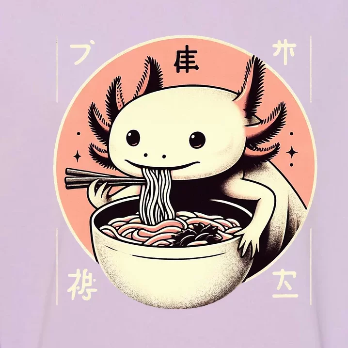 Axolotl Ra Kawaii Neko Japanese Noodles Garment-Dyed Sweatshirt