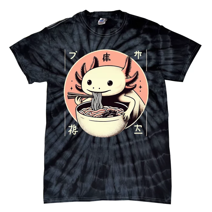 Axolotl Ra Kawaii Neko Japanese Noodles Tie-Dye T-Shirt