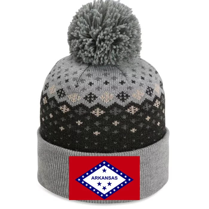 Arkansas State Flag The Baniff Cuffed Pom Beanie