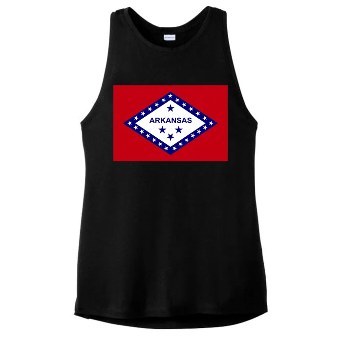 Arkansas State Flag Ladies Tri-Blend Wicking Tank