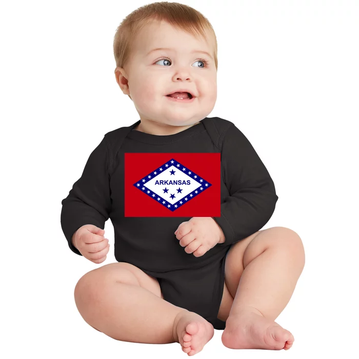 Arkansas State Flag Baby Long Sleeve Bodysuit