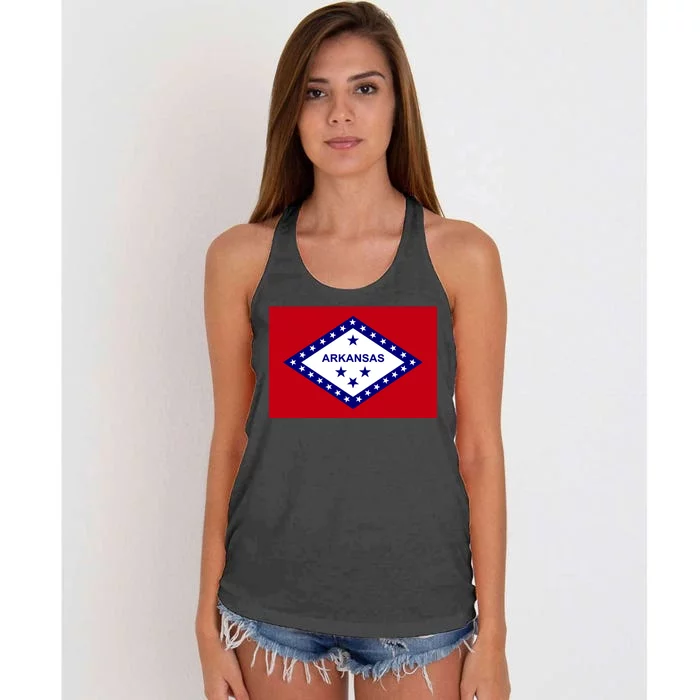 Arkansas State Flag Women's Knotted Racerback Tank