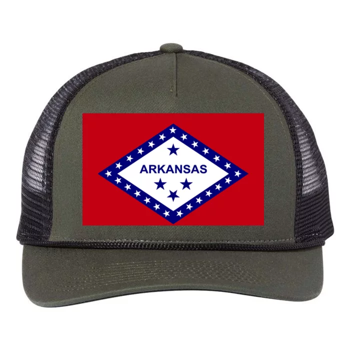 Arkansas State Flag Retro Rope Trucker Hat Cap