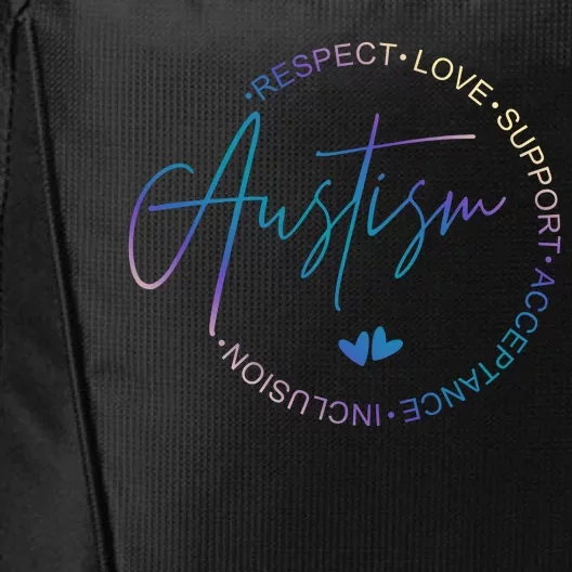 Autism Respect Love Support Acceptance City Backpack