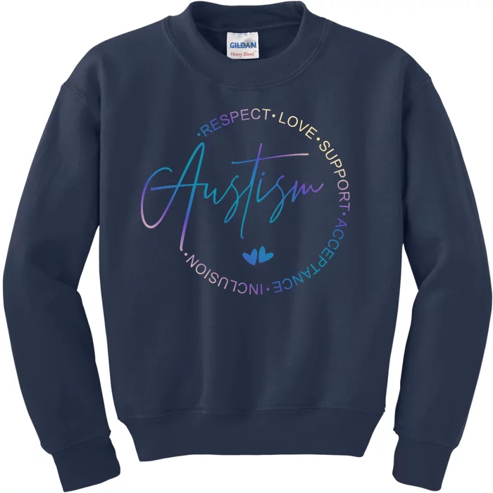 Autism Respect Love Support Acceptance Kids Sweatshirt