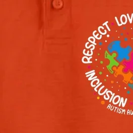 Autism Respect Love Support Autism Awareness Dry Zone Grid Performance Polo