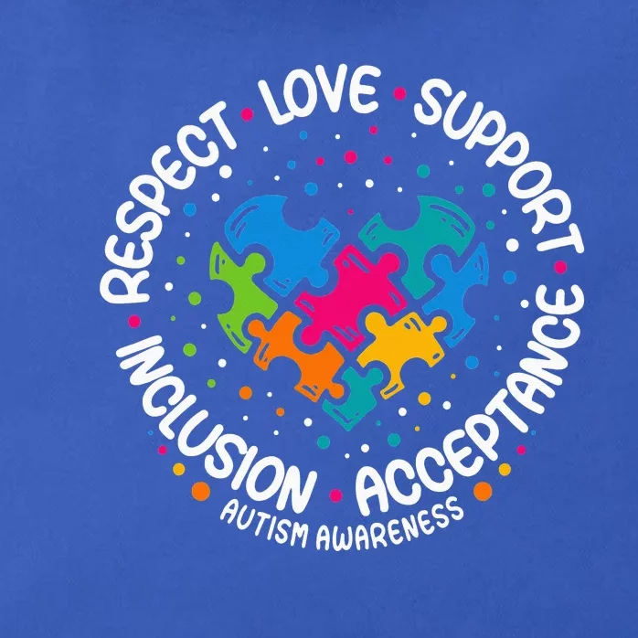 Autism Respect Love Support Autism Awareness Zip Tote Bag