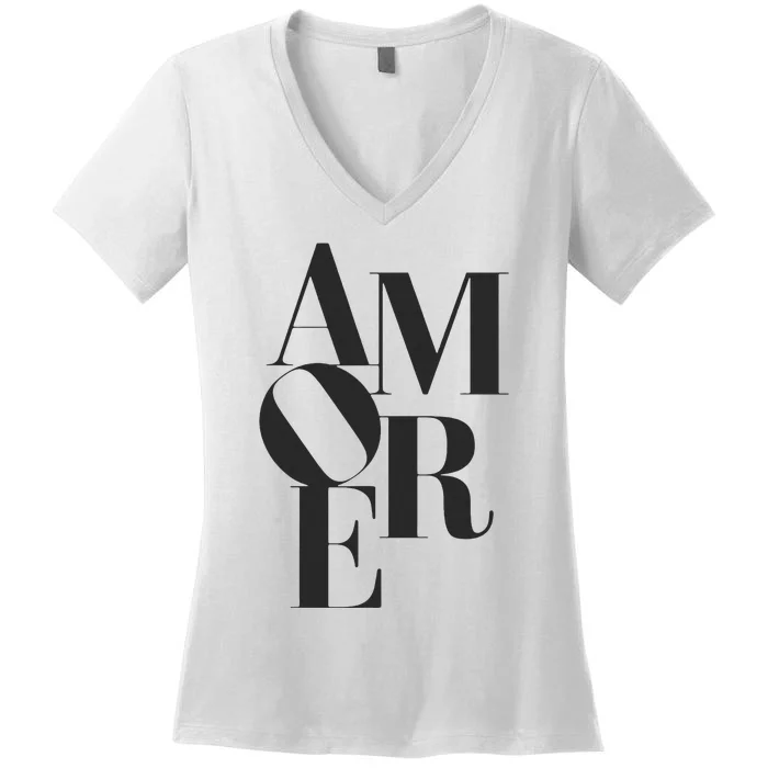 Amore Romantic Love Passion Italian Gift Women's V-Neck T-Shirt