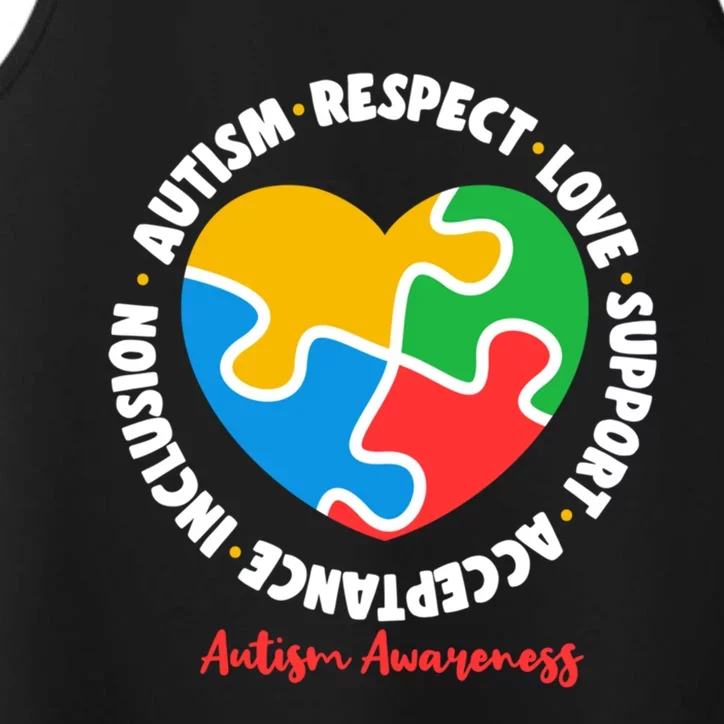 Autism Respect Love Support Acceptance Inclusion Asd Support Gift Performance Tank