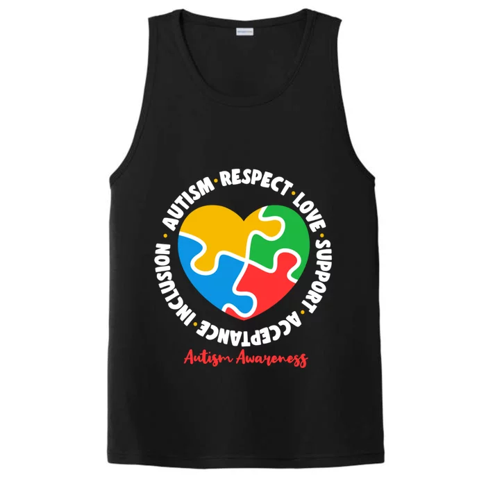 Autism Respect Love Support Acceptance Inclusion Asd Support Gift Performance Tank