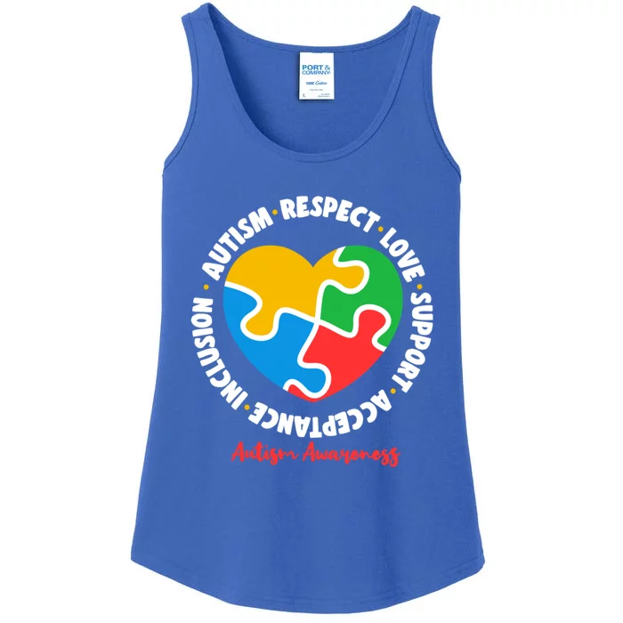 Autism Respect Love Support Acceptance Inclusion Asd Support Gift Ladies Essential Tank