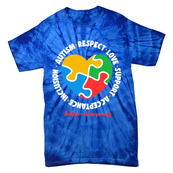 Autism Respect Love Support Acceptance Inclusion Asd Support Gift Tie-Dye T-Shirt