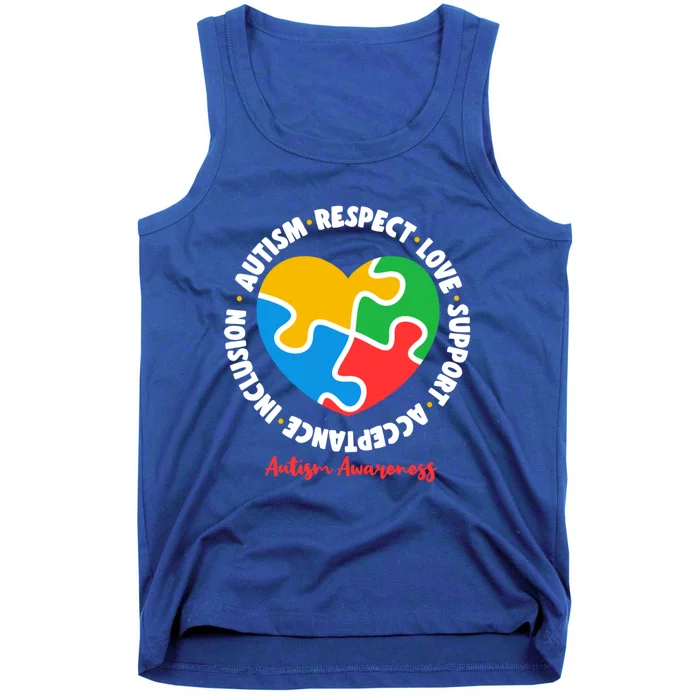 Autism Respect Love Support Acceptance Inclusion Asd Support Gift Tank Top