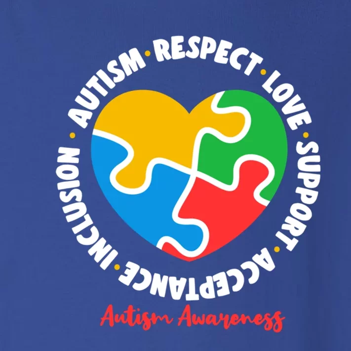 Autism Respect Love Support Acceptance Inclusion Asd Support Gift Toddler Long Sleeve Shirt