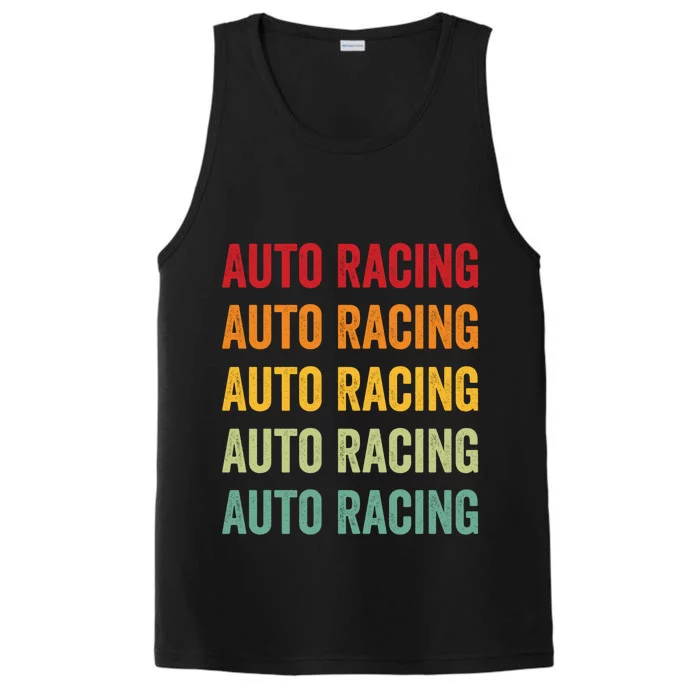 Auto Racing Lover Auto Racing Hobbyist Rainbow Design Gift Performance Tank