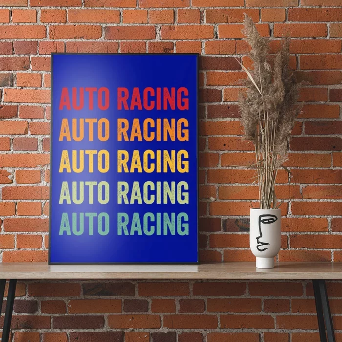 Auto Racing Lover Auto Racing Hobbyist Rainbow Design Gift Poster