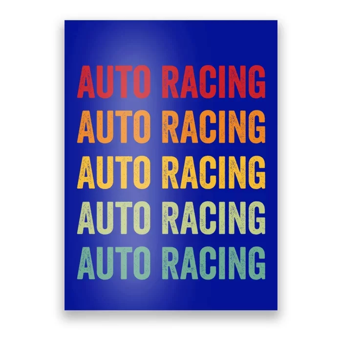 Auto Racing Lover Auto Racing Hobbyist Rainbow Design Gift Poster