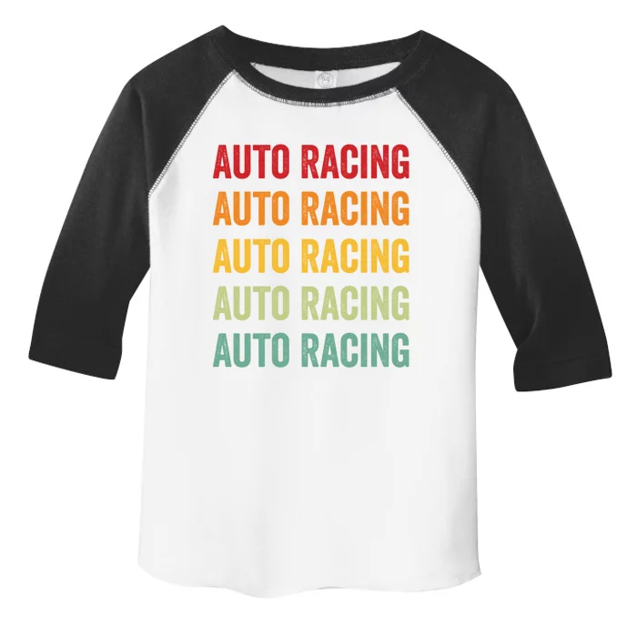 Auto Racing Lover Auto Racing Hobbyist Rainbow Design Gift Toddler Fine Jersey T-Shirt