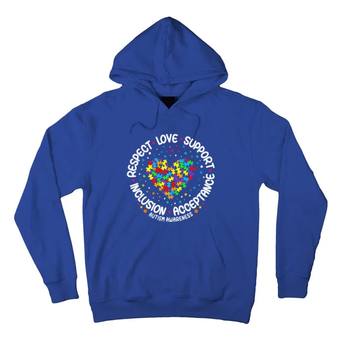 Autism Respect Love Support Autism Awareness Tall Hoodie