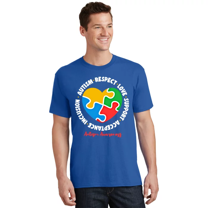 Autism Respect Love Support Acceptance Inclusion Asd Support Gift T-Shirt