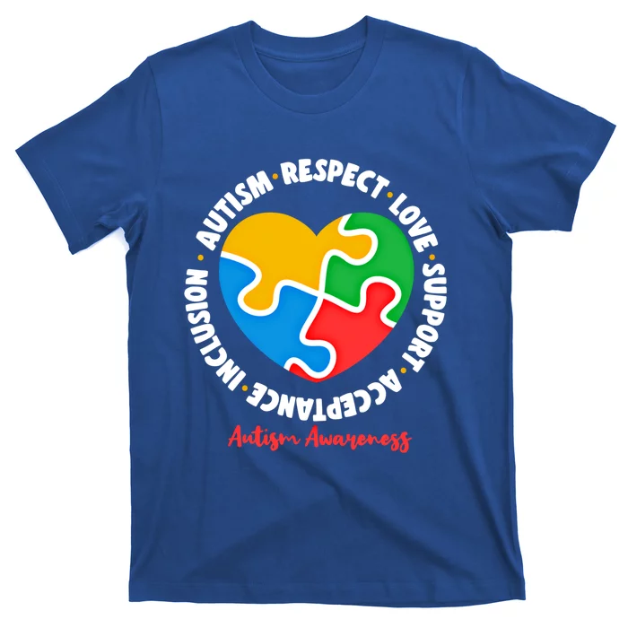 Autism Respect Love Support Acceptance Inclusion Asd Support Gift T-Shirt