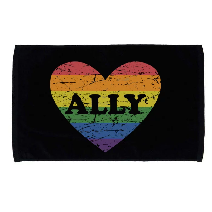 Ally Rainbow LGBT Heart For LGBT Gay And Lesbian Support Pullover Microfiber Hand Towel