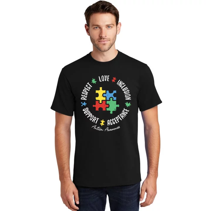 Autism Respect Love Support Autism Awareness Tall T-Shirt