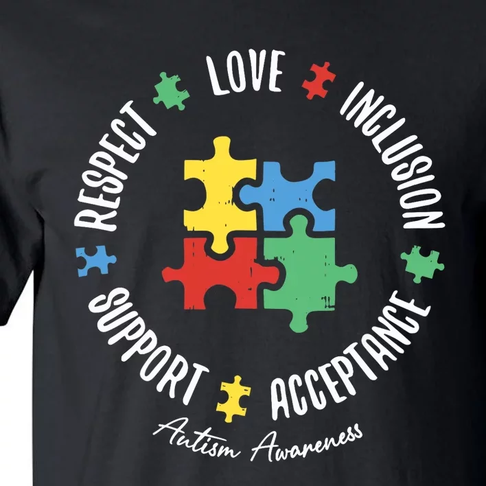 Autism Respect Love Support Autism Awareness Tall T-Shirt