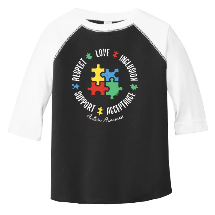 Autism Respect Love Support Autism Awareness Toddler Fine Jersey T-Shirt