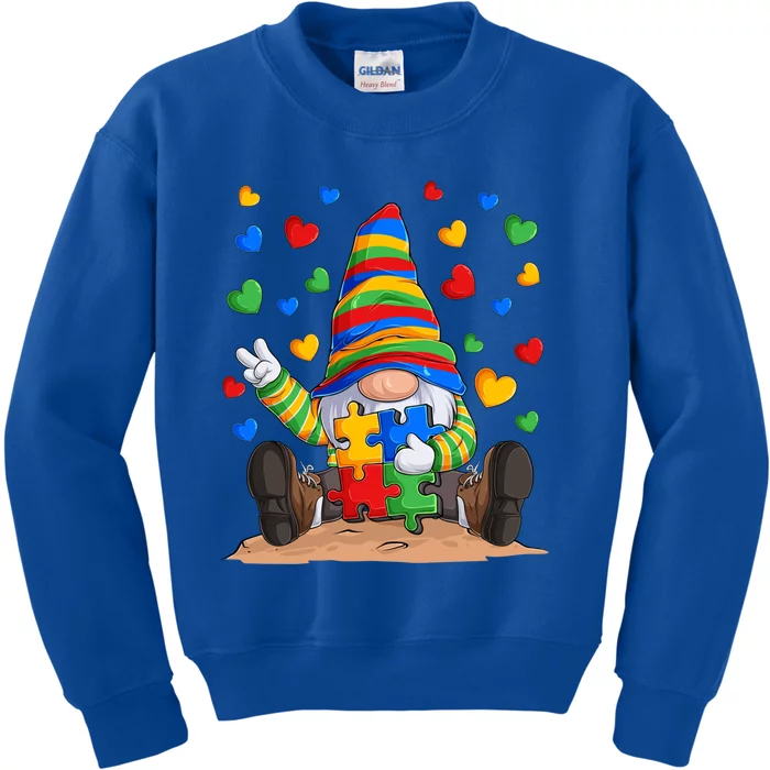 Autism Respect Love Support Gnome Autism Awareness Cute Gift Kids Sweatshirt