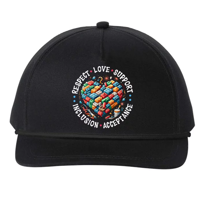 Autism Respect Love Support Autistic Awareness Gift Snapback Five-Panel Rope Hat