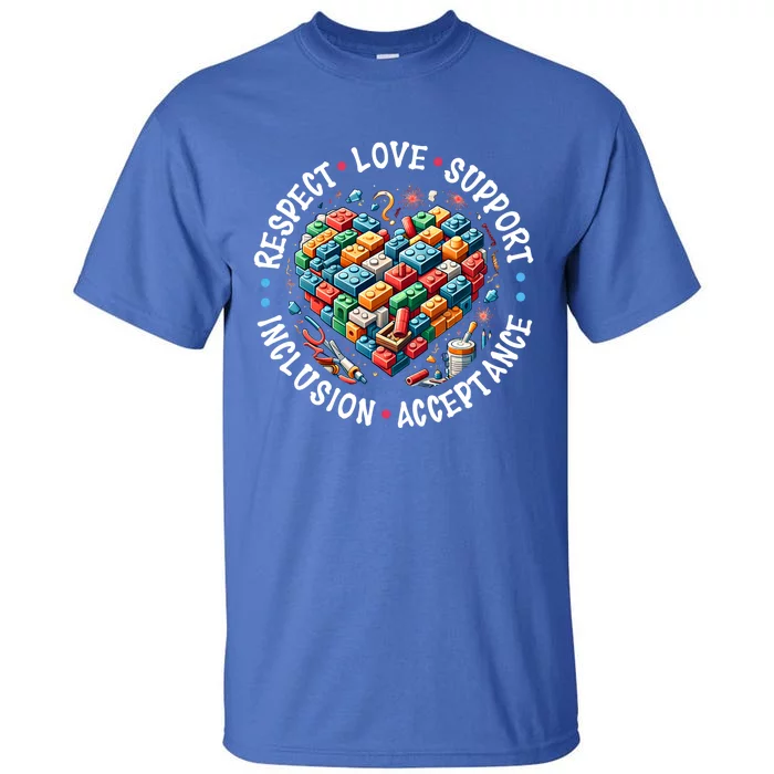 Autism Respect Love Support Autistic Awareness Gift Tall T-Shirt