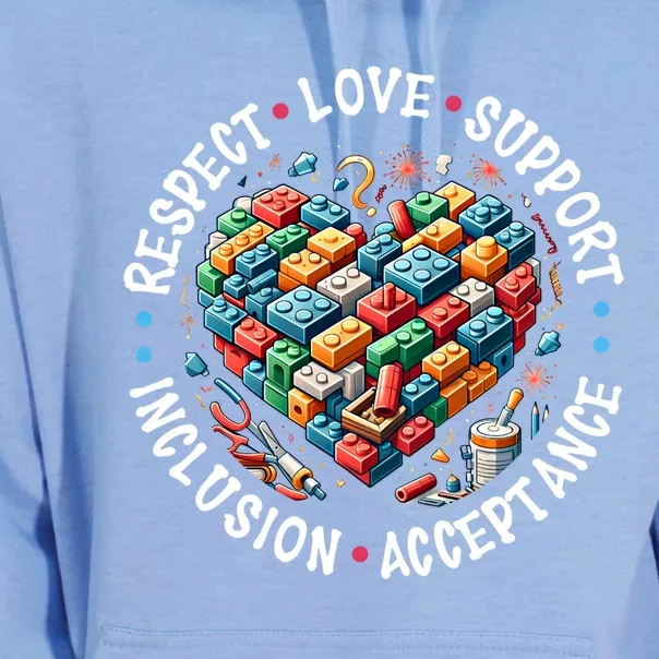 Autism Respect Love Support Autistic Awareness Gift Unisex Surf Hoodie