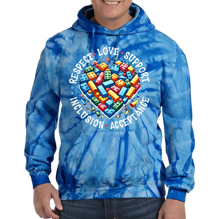 Autism Respect Love Support Autistic Awareness Gift Tie Dye Hoodie