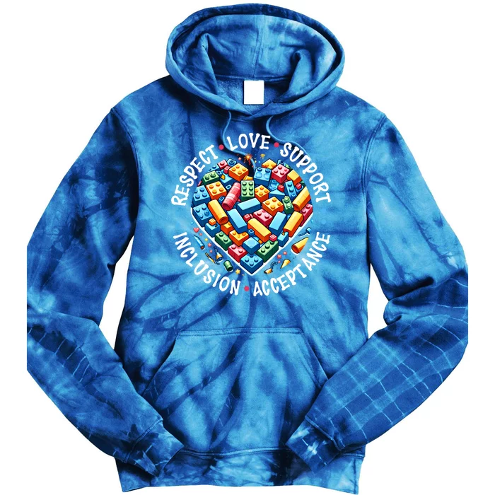 Autism Respect Love Support Autistic Awareness Gift Tie Dye Hoodie